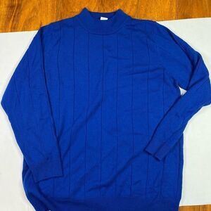 NWOT Romans mens ribbed knit medium royal blue pullover sweater